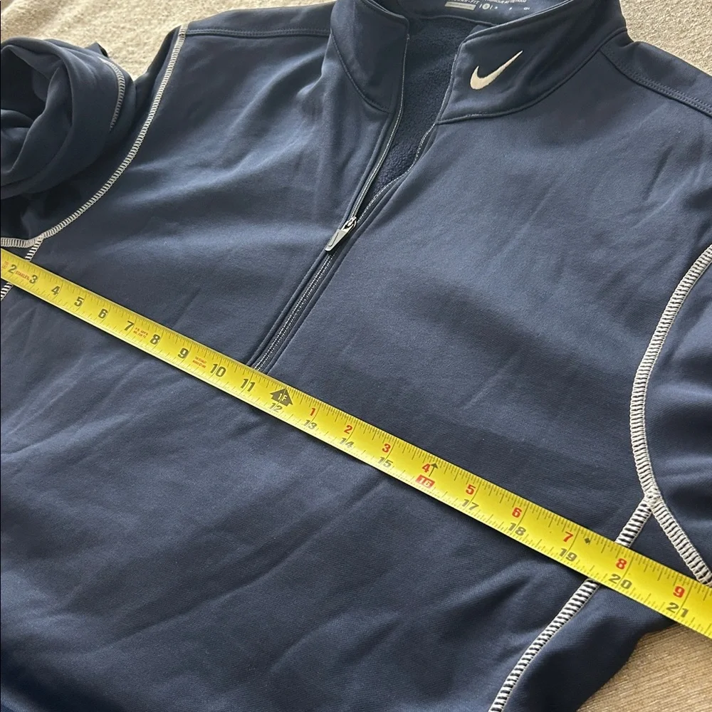 Nike Golf Therma-Fit Pullover 1/4 Zip Long Sleeve Blue White Stitching Accents